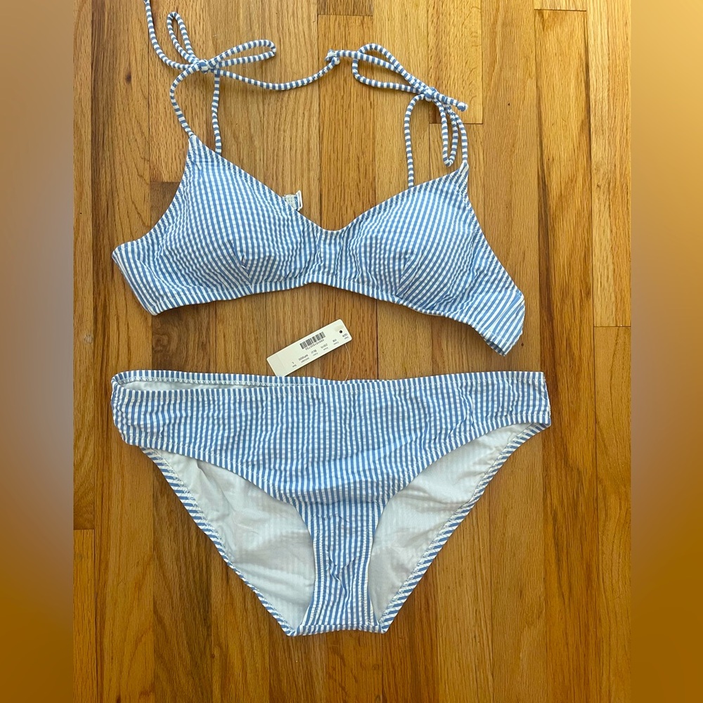 JCREW Seersucker bathing suit set